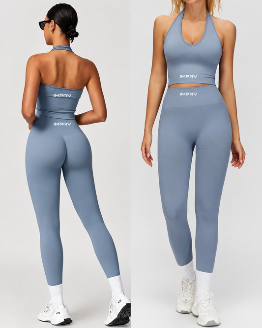 IMPRV Azure Blue Sculpt Halter Set