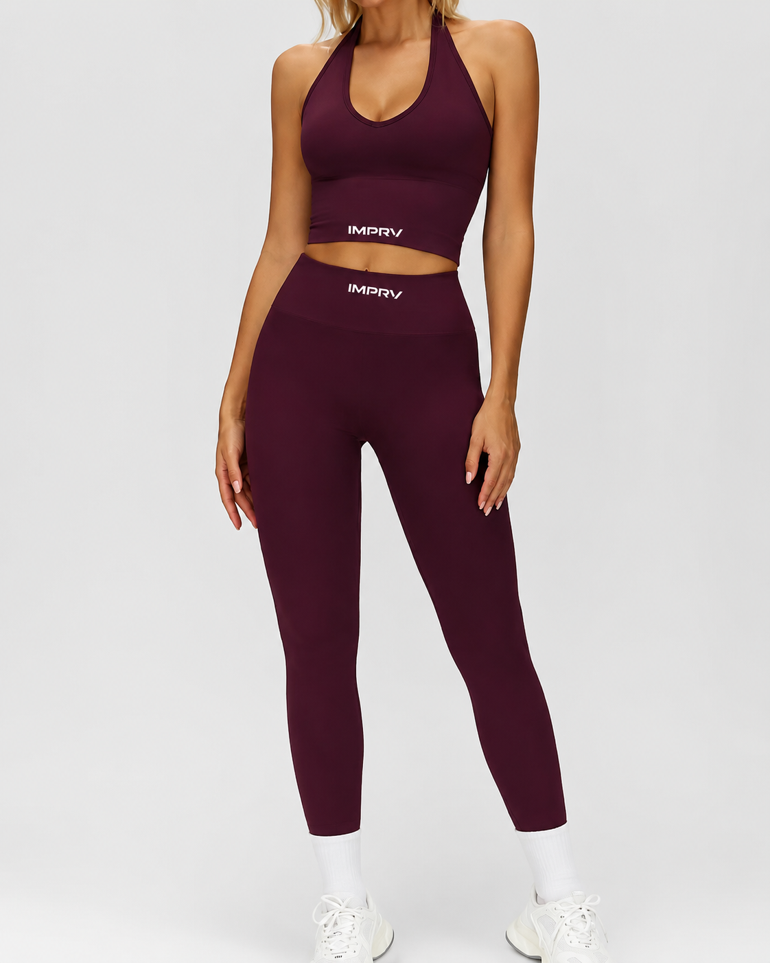 IMPRV Plum Sculpt Halter Set